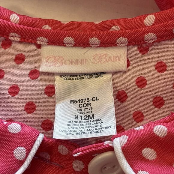 Bonnie Baby Pink White Polka Dot Dress Jacket Outfit Easter/special Occasion 12M - Picture 9 of 10